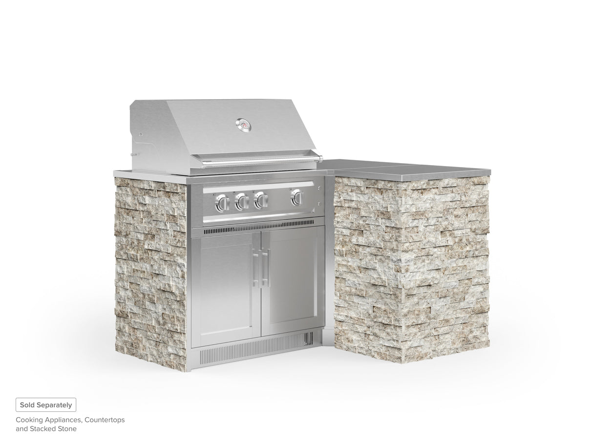 Outdoor Kitchen Signature Series 4 Piece L Shape Cabinet Set with Grill Cabinet