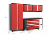 Pro Series 5 Piece Cabinet Set with Wall, Tool Cabinet, Locker and 84 In. Workbench
