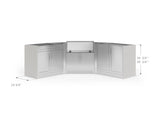 Outdoor Kitchen Signature Series 6 Piece U Shape Cabinet Set with 2 Door, Bar and Grill Cabinet