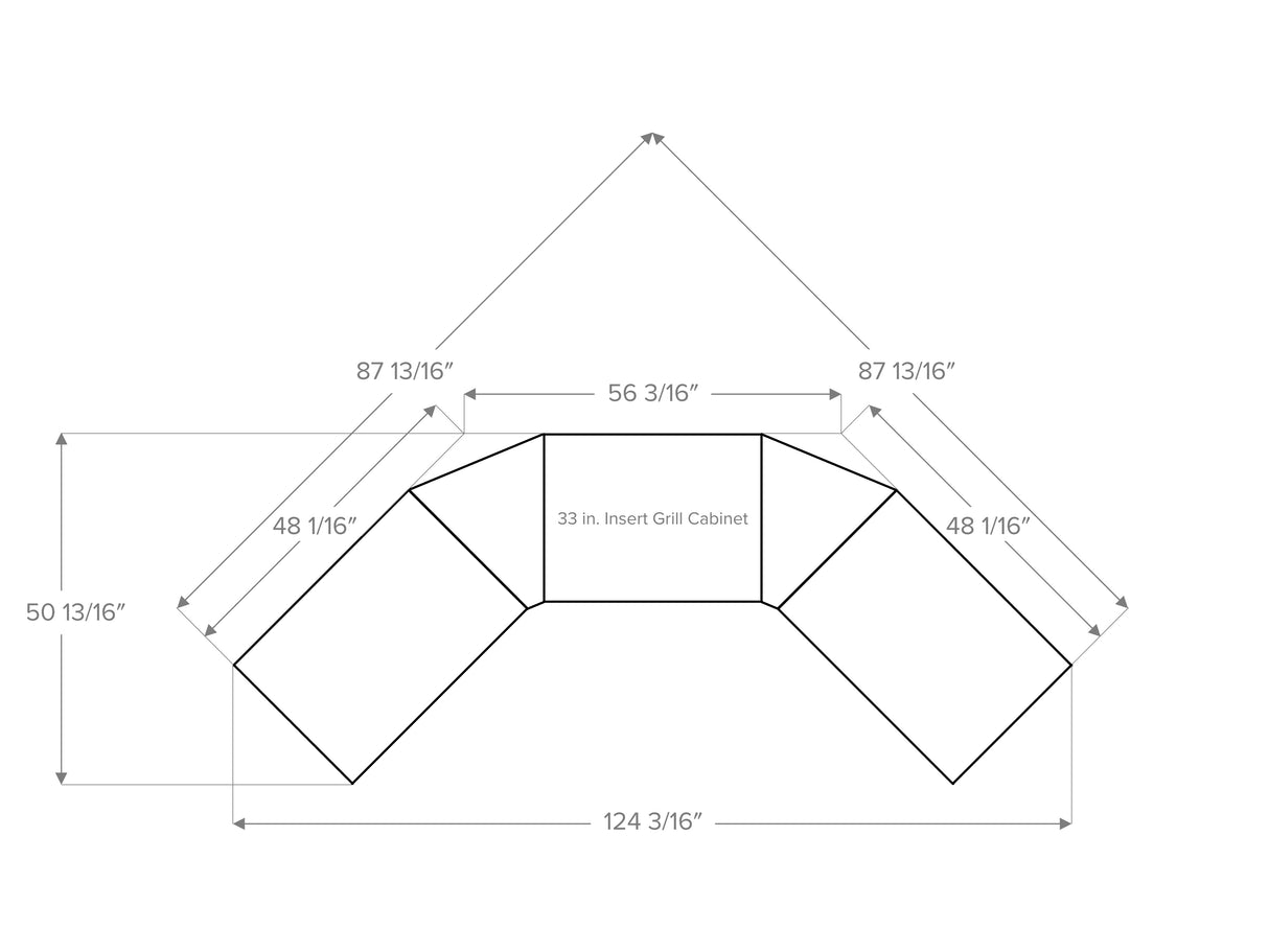 Outdoor Kitchen Signature Series 6 Piece U Shape Cabinet Set with 2 Door, Bar and Grill Cabinet