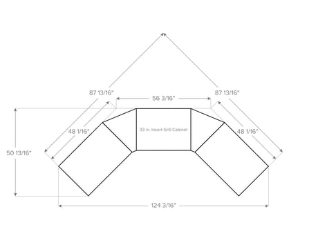 Outdoor Kitchen Signature Series 6 Piece U Shape Cabinet Set with 2 Door, Bar and Grill Cabinet