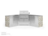 Outdoor Kitchen Signature Series 6 Piece U Shape Cabinet Set with 2 Door, Bar and Grill Cabinet