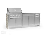 Outdoor Kitchen Signature Series 4 Piece Cabinet Set with Bar and Dual Side Burner and Grill Cabinet