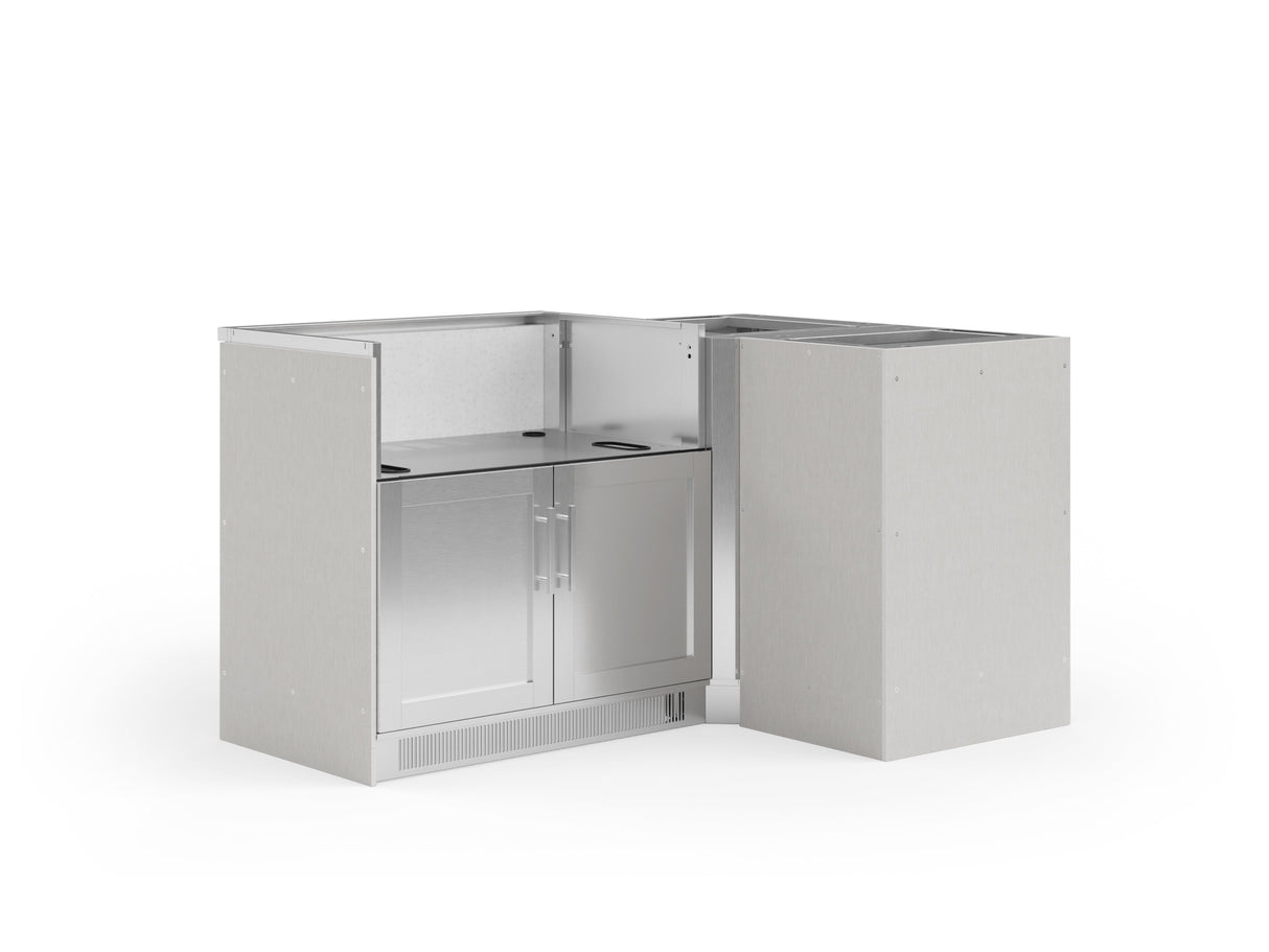 Outdoor Kitchen Signature Series 4 Piece L Shape Cabinet Set with Grill Cabinet