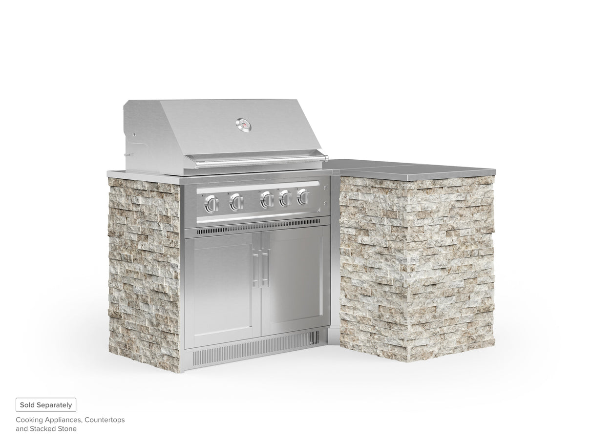 Outdoor Kitchen Signature Series 4 Piece L Shape Cabinet Set with Grill Cabinet