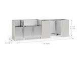 Outdoor Kitchen Signature Series 6 Piece Cabinet Set with Dual Side Burner and Grill Cabinet