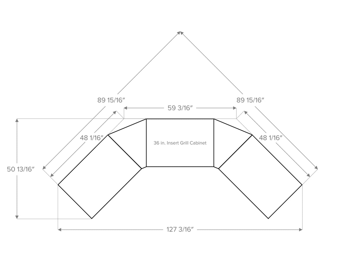 Outdoor Kitchen Signature Series 6 Piece U Shape Cabinet Set with 2 Door, Bar and Grill Cabinet