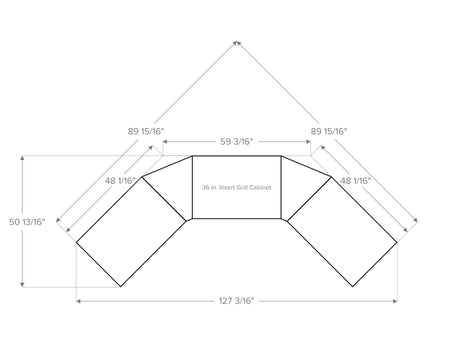 Outdoor Kitchen Signature Series 6 Piece U Shape Cabinet Set with 2 Door, Bar and Grill Cabinet