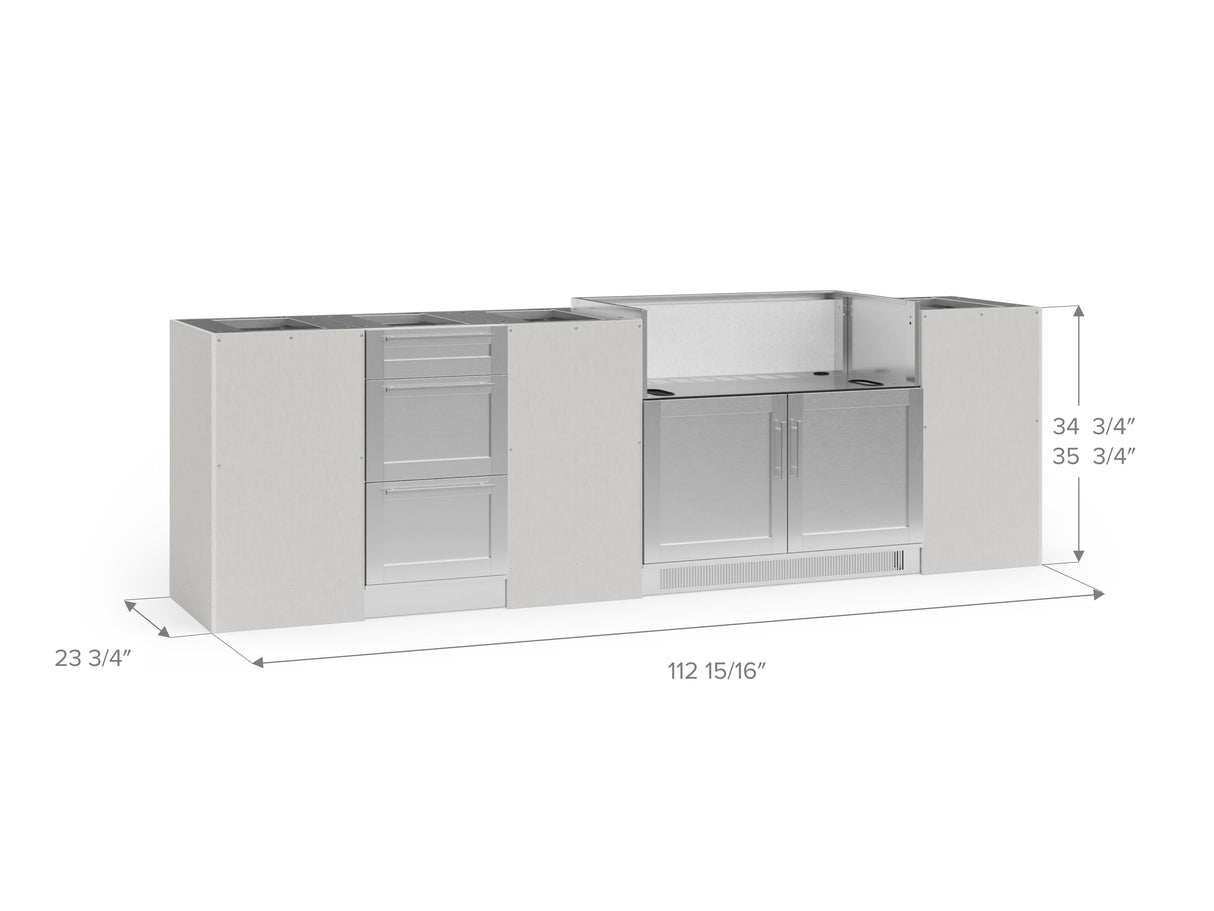 Outdoor Kitchen Signature Series 6 Piece Cabinet Set with 3 Drawer and Grill Cabinet