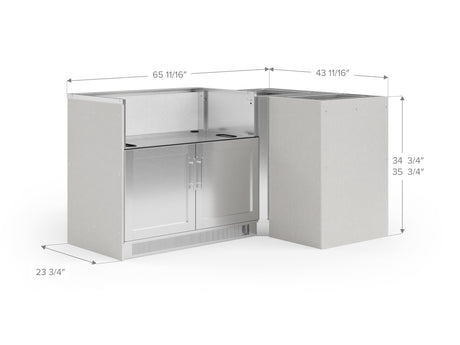 Outdoor Kitchen Signature Series 4 Piece L Shape Cabinet Set with Grill Cabinet