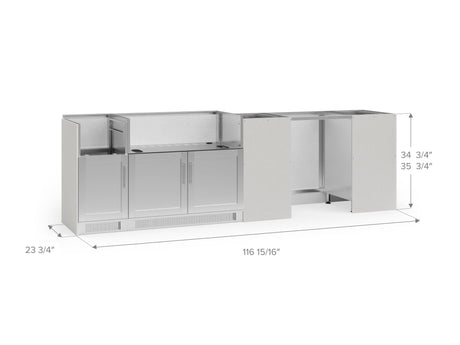 Outdoor Kitchen Signature Series 6 Piece Cabinet Set with Dual Side Burner and Grill Cabinet