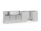 Outdoor Kitchen Signature Series 6 Piece Cabinet Set with Dual Side Burner and Grill Cabinet