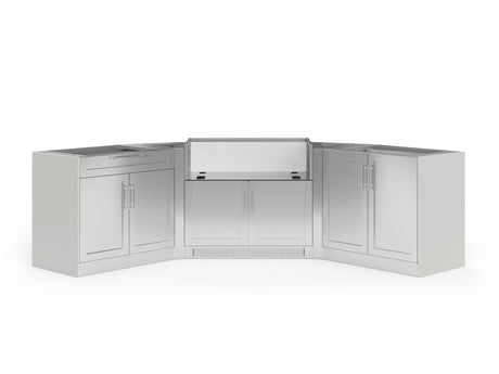 Outdoor Kitchen Signature Series 6 Piece U Shape Cabinet Set with 2 Door, Bar and Grill Cabinet