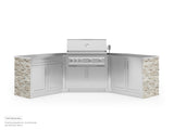 Outdoor Kitchen Signature Series 6 Piece U Shape Cabinet Set with 2 Door, Bar and Grill Cabinet