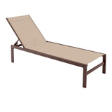 6-Position Chaise Lounge Chairs with Rustproof Aluminium Frame-Brown