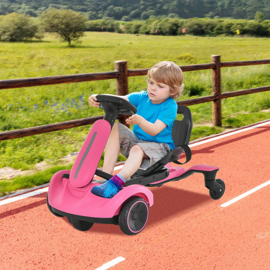 6V Kids Ride on Drift Car with 360° Spin and 2 Adjustable Heights-Pink