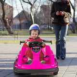 6V Kids Ride On Go Cart with Remote Control and Safety Belt-Pink