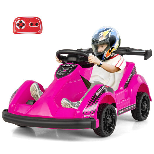 6V Kids Ride On Go Cart with Remote Control and Safety Belt-Pink