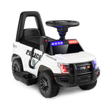 6V Kids Ride On Police Car with Real Megaphone and Siren Flashing Lights-White