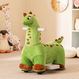 6V Kids Ride on Dinosaur with Foot Pedal and Padded Seat and Music-Green