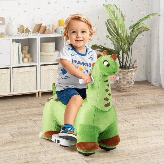 6V Kids Ride on Dinosaur with Foot Pedal and Padded Seat and Music-Green