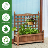 Wood Planter Box with Trellis Weather-resistant Outdoor