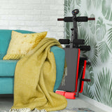 Adjustable Sit Up Bench with LCD Monitor-Red