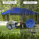 10 x 20 Feet Adjustable Folding Heavy Duty Sun Shelter with Carrying Bag-Blue