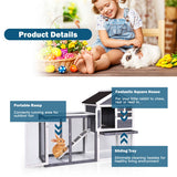 Outdoor Wooden Rabbit hutch-Gray