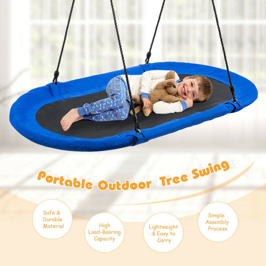 60 Inch Saucer Surf Outdoor Adjustable Swing Set-Blue+Black