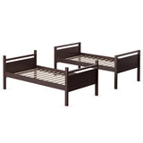 Twin Over Twin Bunk Bed Convertible 2 Individual Beds Wooden-Espresso