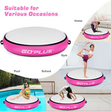 40 Inch Inflatable Round Gymnastic Mat with Electric Pump-Pink
