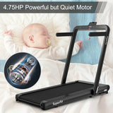 4.75HP 2 In 1 Folding Treadmill with Remote APP Control-Black