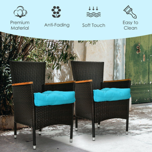 21 Inch x 21 Inch Patio Chair Seat Cushion Pads for Indoor and Outdoor-Turquoise