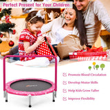 36 Inch Kids Trampoline Mini Rebounder with Full Covered Handrail-Pink