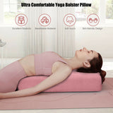 Yoga Bolster Pillow with Washable Cover and Carry Handle-Pink