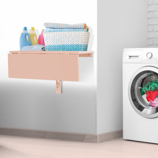 31.5 x 23.5 Inch Wall Mounted Folding Table for Small Spaces-Pink