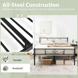 Twin/Full/Queen Size Metal Bed Frame with Headboard and Footboard-Full Size