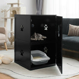 2-tier Litter Hidden Cat House With Anti-toppling Device-Black
