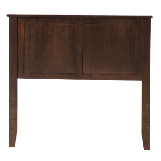 Solid Wood Flat Panel Headboard for Twin-size Bed-Brown