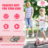 Folding Kick Scooter with 3 Adjustable Heights for Kids-Pink