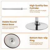 PU Leather Upholstered Bar Stools Set of 2 with Back and Adjustable Height-Brown