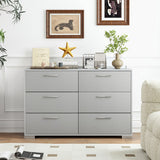 6 Drawer Storage Cabinet with Metal Legs Handles with Anti-Toppling Devices-Grey
