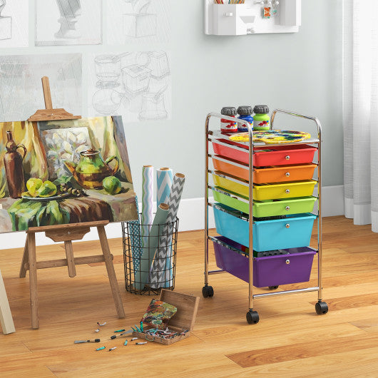 6 Drawers Rolling Storage Cart Organizer-Multicolor