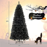 6/7 FT Artificial Christmas Tree with Bendable Top Section and Warm Light-6 FT