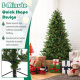 6/7 FT Artificial Christmas Tree with Pine Cones and Adjustable Brightness-6 ft