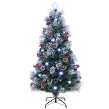 6 FT Flocked Christmas Tree with 8 Lighting Modes