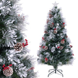6 FT Flocked Christmas Tree with 8 Lighting Modes
