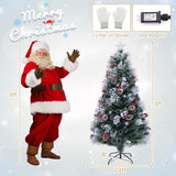6 FT Flocked Christmas Tree with 8 Lighting Modes