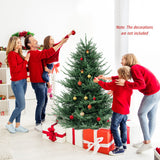 6 FT Pre-Lit Artificial Hinged Xmas Tree with 778 PVC and PE Branch Tips-M